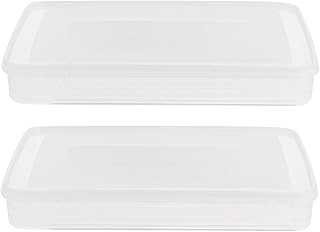 2pcs Dumplings Storage Box Refrigerator Container with Lid for Dumplings Stackable Kitchen Supply Easy to Clean Safe for Microwave and Freezer