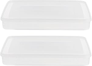 2pcs Dumplings Storage Box Refrigerator Container with Lid for Dumplings Stackable Kitchen Supply Easy to Clean Safe for Microwave and Freezer