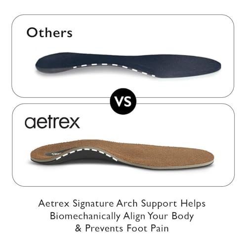 Image of Aetrex Men's Memory Foam Insoles Arch Support Inserts - Orthotic Plantar Fasciitis Insoles Foot Pain Shoe Insoles Men - Boot and Shoe Inserts for Walking All Day