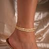 Robaice Gold Plated Ankle Bracelets for Women, Glitter Waterproof Adjustable Anklet for Women, Layered Summer Beach Anklets Jewelry for Women Gift #5