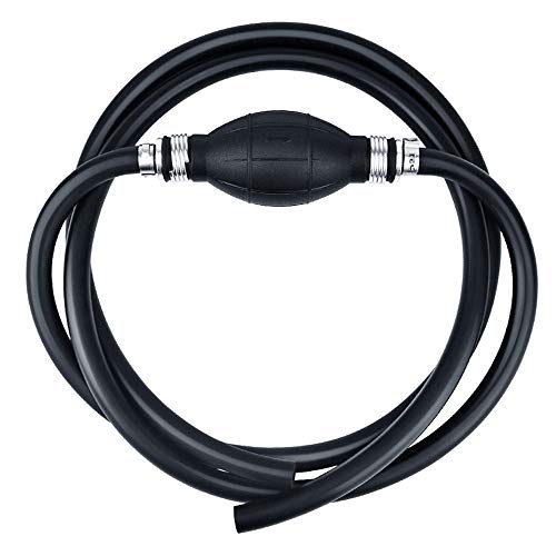 PACETAP Siphon Pump for Gasoline, Hand-Operated Fuel Oil Transfer Siphon Hose, Corrosion Resistant Rubber Siphon Tube Kit for Auto Water Tank