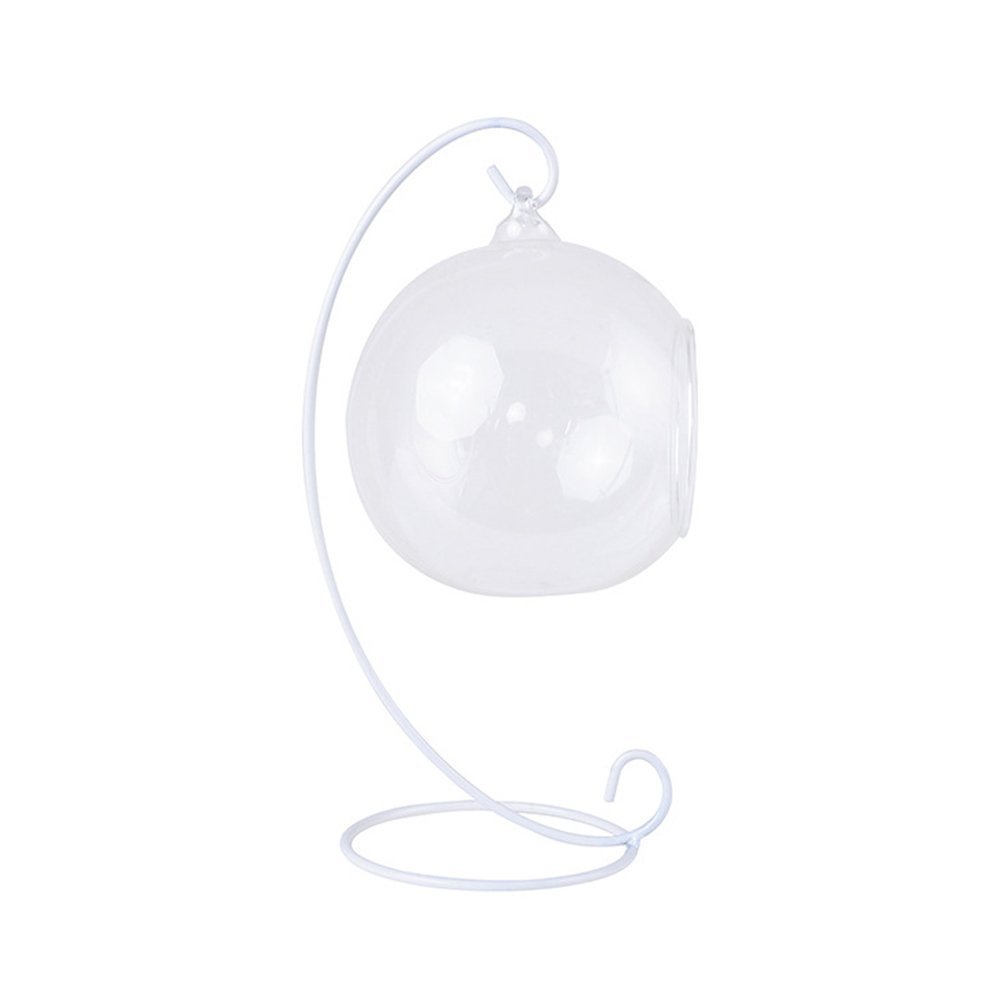 Espositore di Ornamento, Ferro Appeso Stand Titolare Rack per Appendere Il terrario in Vetro Globo impianto Aria Bianco