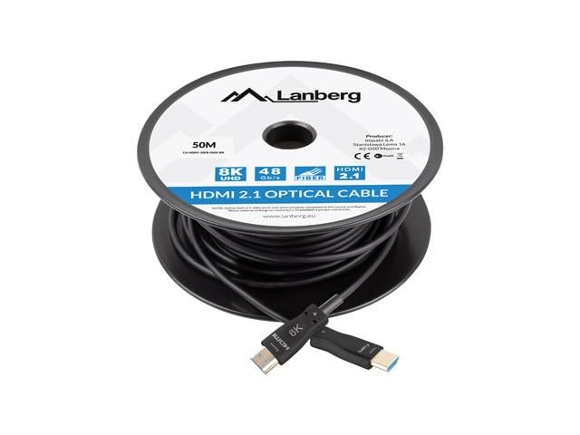 Câble optique AOC HDMI 2.1 Lanberg 8K 50 m M/M pour cordon cordon d'affichage - 3