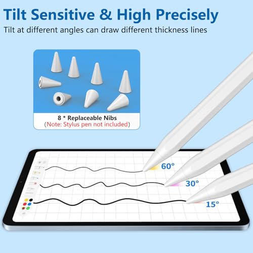 Image of 8 Pack Apple Pencil Tips, Replacement Tips Only Compatible with Our KARFUN Pencil, iPencil Nib for iPad Pencil 2018-2023, iPad 10 /9 /8 /7 /6 Gen, iPad Pro 11 /12.9, iPad Air 5 /4 /3, iPad mini 6 /5 Gen