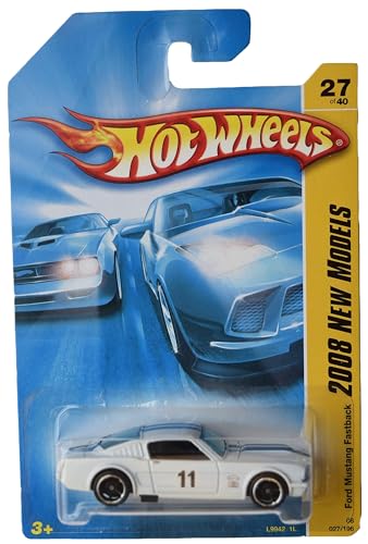 Hot Wheels Ford Mustang Fastback, 2008 Nuevos modelos 27/40 [Blanco] 27/196