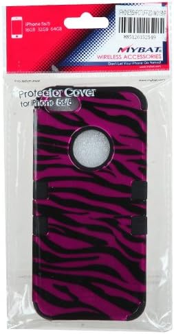 MYBAT IPHONE5HPCTUFF2DIM019NP Premium TUFF Case for iPhone 5 - 1 Pack - Retail Packaging - Zebra Skin Hot Pink/Black