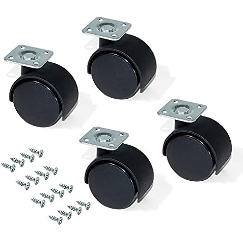 Emuca Black Swivel Castors for Furniture Cover