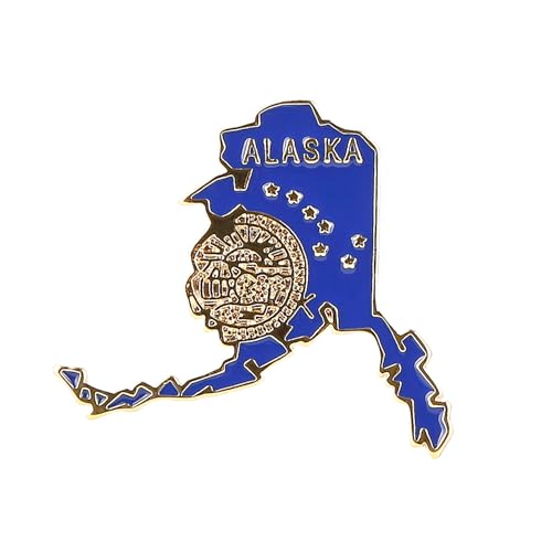 Image of State Shaped Map Lapel Metal Pin Enamel Brooch Keepsake Beautifully Designed for Backpack Hat