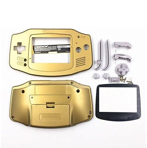 Replacement Housing Shell Case Cover Skin for Gameboy Advance GBA Console Color Gold Plastic