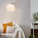 Lightbox lampe à arc | 1,66 m de hauteur, Ø 27 cm | lampadaire décoratif avec tête pivotante & interrupteur à pied poussoir | douille E27 | lampe de lecture de salon en métal/plastique en chrome /