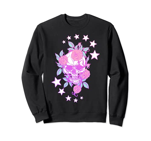 Pastel Gothic Skull Roses Aesthetic Clothes Vaporwave Sudadera