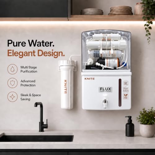 Image of KNITE Aqua Flux RO Water Purifier for Home | 11-Stage RO+UV+UF+Copper+Alkaline Technology | Free Pre-filter | TDS Controller | 12L Tank | 20 LPH | High TDS | 1 Year Warranty.(ISI Certified*)
