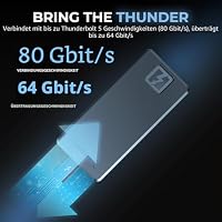 SABRENT Rocket XTRM 5 2TB Tragbare SSD – Thunderbolt 5 Externe Festplatte, 80Gbps Verbindung, bis zu 64Gbps Geschwindigkeit, kompatibel mit TB4/TB3/USB4/USB 3.2, Aluminium & Silikon (SB-XTM5-2TB) – Ansicht 4