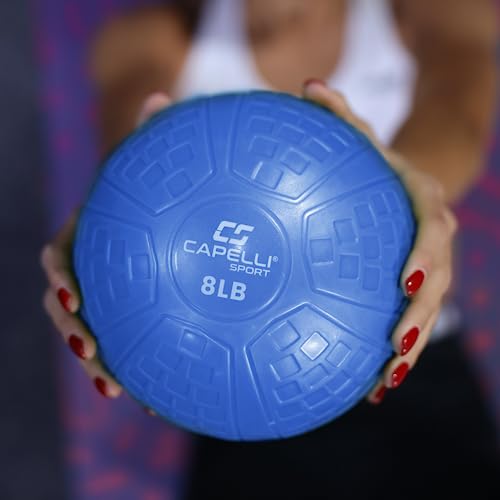 Capelli Sport Exercise Slam Ball, Textured Inflatable PVC Fitness Slam Ball, Blue, 7.5 Inch Diameter, 8 lbs