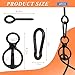 4 Sets Horse Tie Ring, Horse Tack and Supplies, Safe Horse Accessories Training Equipment with Eye Bolt and Snaps Saddle Black