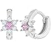 Produktbild Ohrringe, 925 Sterlingsilber, transparenter rosa Cubic Zirkonia, Blumen-Design, 0,7 cm