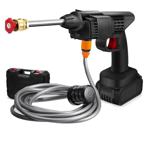 Image of Drumstone (𝗦𝗽𝗲𝗰𝗶𝗮𝗹 𝟭𝟬 𝘆𝗲𝗮𝗿𝘀 𝗪𝗮𝗿𝗿𝗮𝗻𝘁𝘆) Portable 48V Cordless Car Pressure Washer - Lightweight Design with Multi-Function Nozzle for Easy & Efficient Cleaning