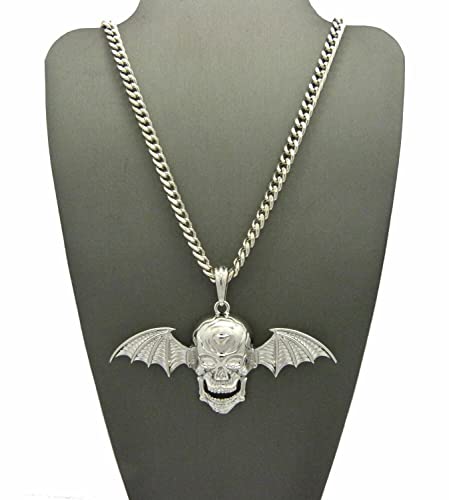New Skull Wing Avenged Sevenfold Pendant &5mm/24 Cuban Chain Hip HOP Necklace - XSP473CCR2
