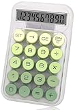 HUTUDD Cute Calculator, Mechanical Switch Calculator, Calculators Desktop 10 Digits, Desk Calculator with Big Buttons and LCD Display,Battery Power,Basic Small Calculator for School Home Office(Green)