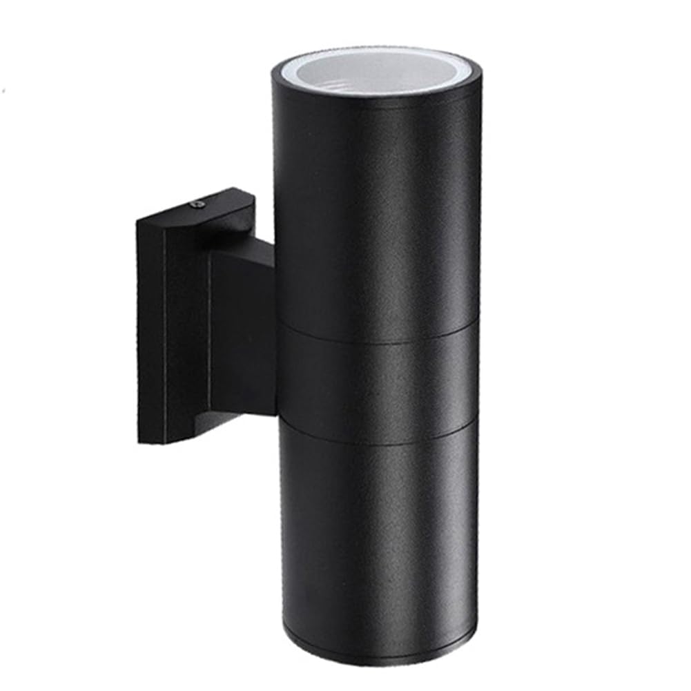 CTRLZS Waterproof Outdoor Cylinder Wall Lights for Porch, Up Down Lights, Matte Black Wall Sconce, Exterior Light Fixture