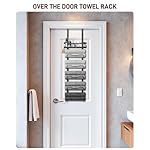 Hanging Towel Racks for Bathroom No Drill - 6-Tier Over The Door Bath Towel Storage Organizer for Small Bathrooms - Tiered Back of Door Towel Holder Hanger for Rolled Towels RV Camper Black - Image 2