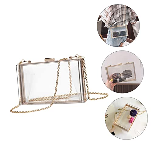 1pc Acrylic Chain Crossbody Bag for Women Transparent Evening Bag Detachable Strap Stylish Square Handbag for Parties and Banquets Lightweight and Easy to Clean4