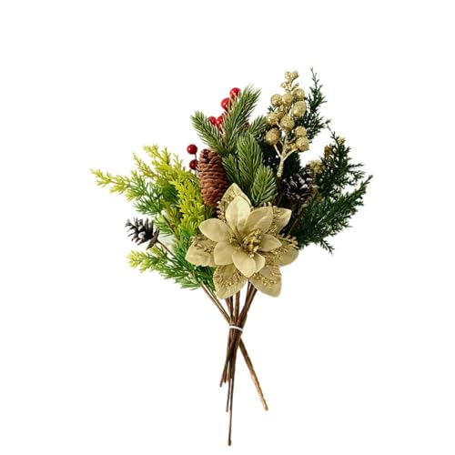 Fleurs artificielles de Noël à assemblage rapide pour déco de maison