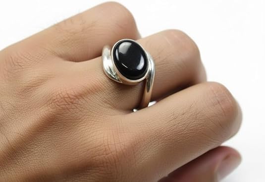 Image of 55Carat Choose Your Color Natural Gemstone Silver Statement Rings for Gift Corssover Style Size 5 to 12