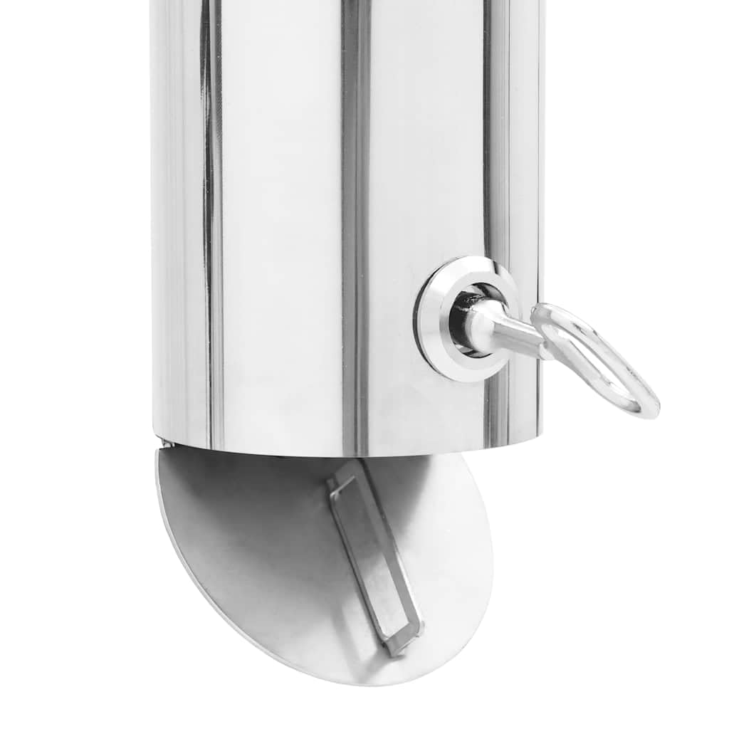 Posacenere da parete in acciaio inox, 9 x 60 cm, con piastra di fondo pieghevole, per pareti interne ed esterne, inodore, richiudibile, antivento, adatto per balcone, giardino, terrazza