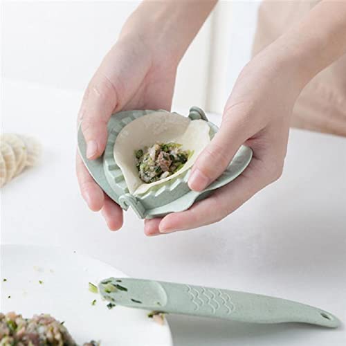 2 In 1 Diy Dumplings Maker Tools Set,Wheat Straw Jiaozi Pierogi Mold Dumpling Mold Clips Steamed Stuffed Plastic Mold And Filling Spoon Cooking Tools Set For Cooking Delicious Jiaozi #TOP2