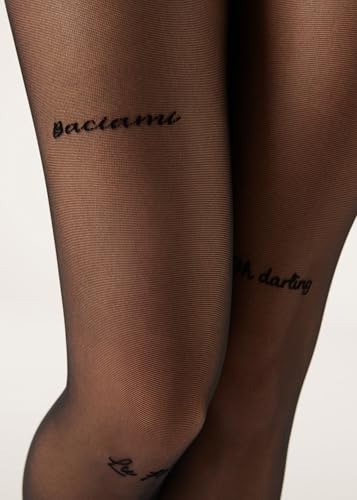 Woman's Tattoo Look Text 30 Denier Sheer Tights4