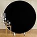 7.2ft Wrinkle Free Black Round Backdrop Cover for Circle Arch Stand, Circle Background Covers for Wedding Halloween Photography Birthday Party Background