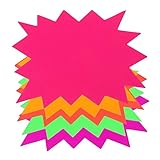 Homoyoyo Pack Fluoreszierende Preisschilder Bunten für Lebensmittelgeschäfte Praktische Papierpreisschilder Orange Grün und Orange Rot