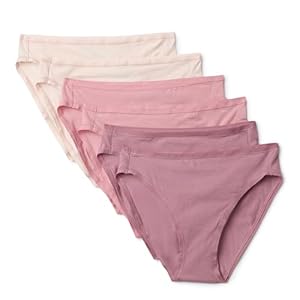 Amazon Essentials Damen Slip aus Baumwolle mit hohem Beinschnitt, Dusty Rose/Rose/Blassrosa, Größe XL