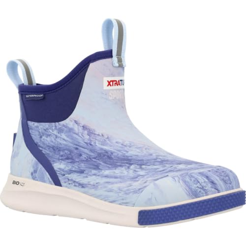 Image of XTRATUF 6 inch Women's Ankle Deck Boot Sport - 30% Lighter, 100% Waterproof Rubber Fishing Footwear - Non-Marking, SRC-Rated Slip-Resistant Outsole - Moisture-Wicking Liner