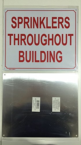 10" X 12""Sprinklers Throughout Building" Metal Sign #TOP1