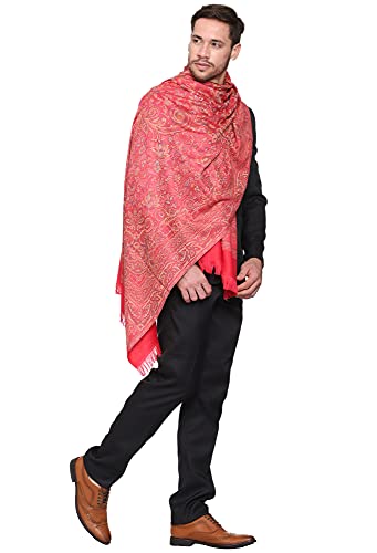 Image of Weavers Villa Men's Paisley Design Woven Poly Wool Blend Gents Shawls, Muffler, Stoles for Men
