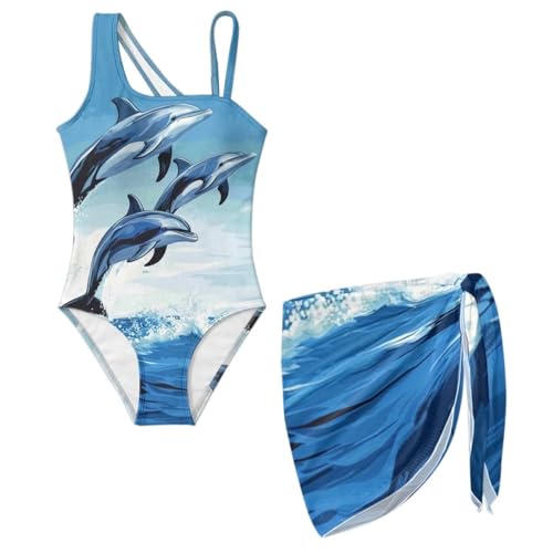 Maillot de bain fille séchage rapide anti-humidité avec jupe intégrée pour adolescentes