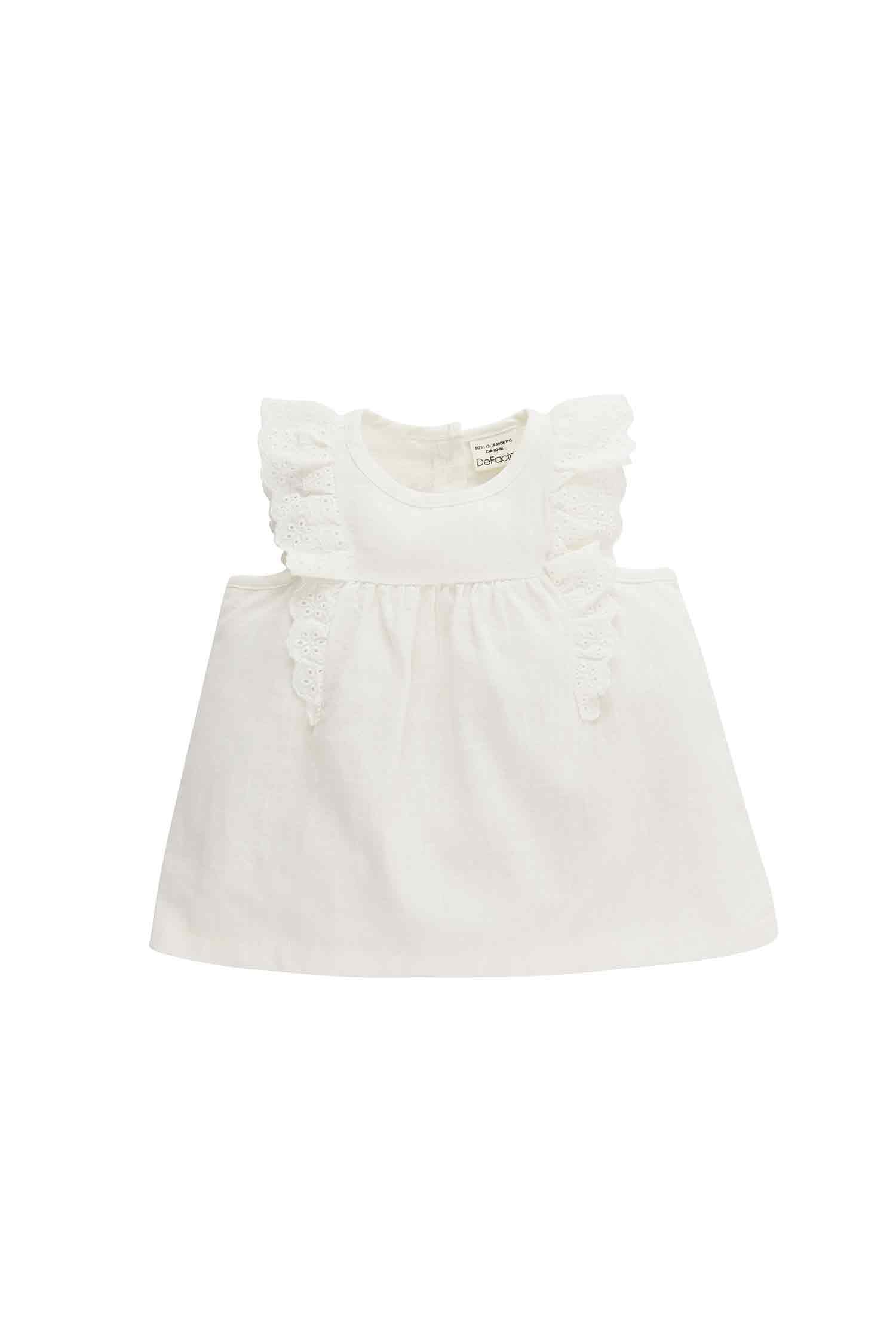 DeFacto Z4314A2, Camisa túnica nena Chicas, Ecru,