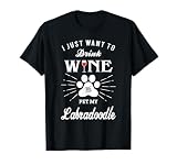Labradoodle - Camiseta de vino, garabatos y camisa de vino Camiseta