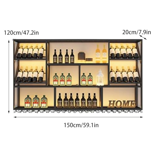 Soporte para botellas de vino metal dorado de pared miniatura 2