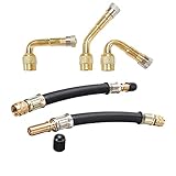 testyu Ventil Adapter Set, 3 Stück Ventilverlängerung Autoventil, 2 Stück Reifenventilverlängerung mit Kappen für Auto Fahrrad Motorrad