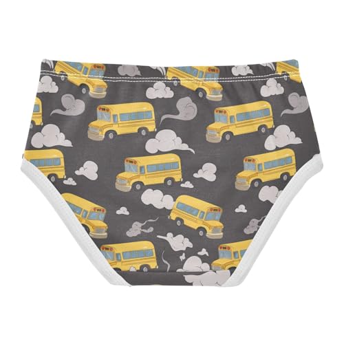 Yellow School Bus Girls' Underwear Cotton Clouds Girls Briefs Soft Toddler Underwear 2T2