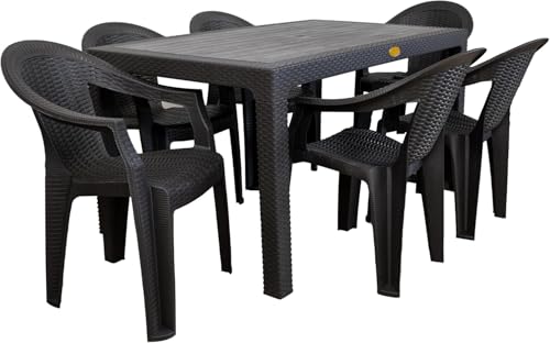 Set Tavolo e Sedie da Giardino in Rattan Sintetico –