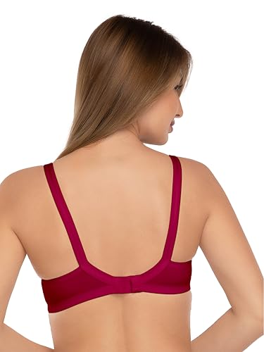 Image of DAISY DEE Women's Cotton Brassiere Non-Padded Wirefree Seamed Full Coverage Comfort-fit Cut and Sew, with Broader Band Regular /Dress /Saree Bra - NSHPU