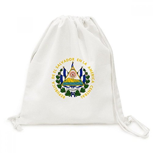 Sac cordon en toile avec emblème El Salvador pour voyage et loisirs