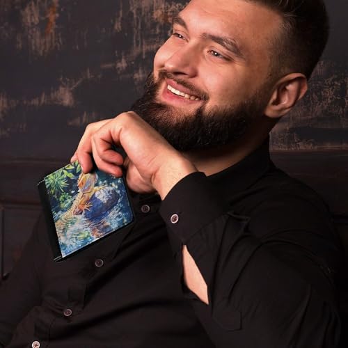 Bearded Dragon on Rock Fashion Bifold Wallets for Men Women Slim & Thin Credit Card Holder Wallet Purse4