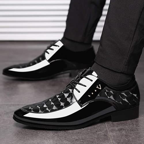 ZHOUYF Wedding Shoes for Men Fashion Modern Classic Business Formal Shoes Casual Lace-up Pointed Toe Leather Oxford Shoes Mens Dress Shoes3