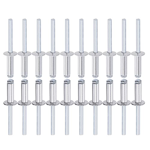 DTGN 6mm x 20mm (DXL) Blind Rivets - 50Pack - Good for Machinery Joining - Aluminum Dome Open End Rivet
