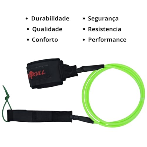 Strep Prancha De Surf Regular 6pés 6mm Leash Cordinha Surf (Verde)
